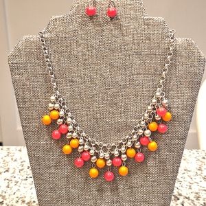 Pink n Orange Necklace and Earrings set